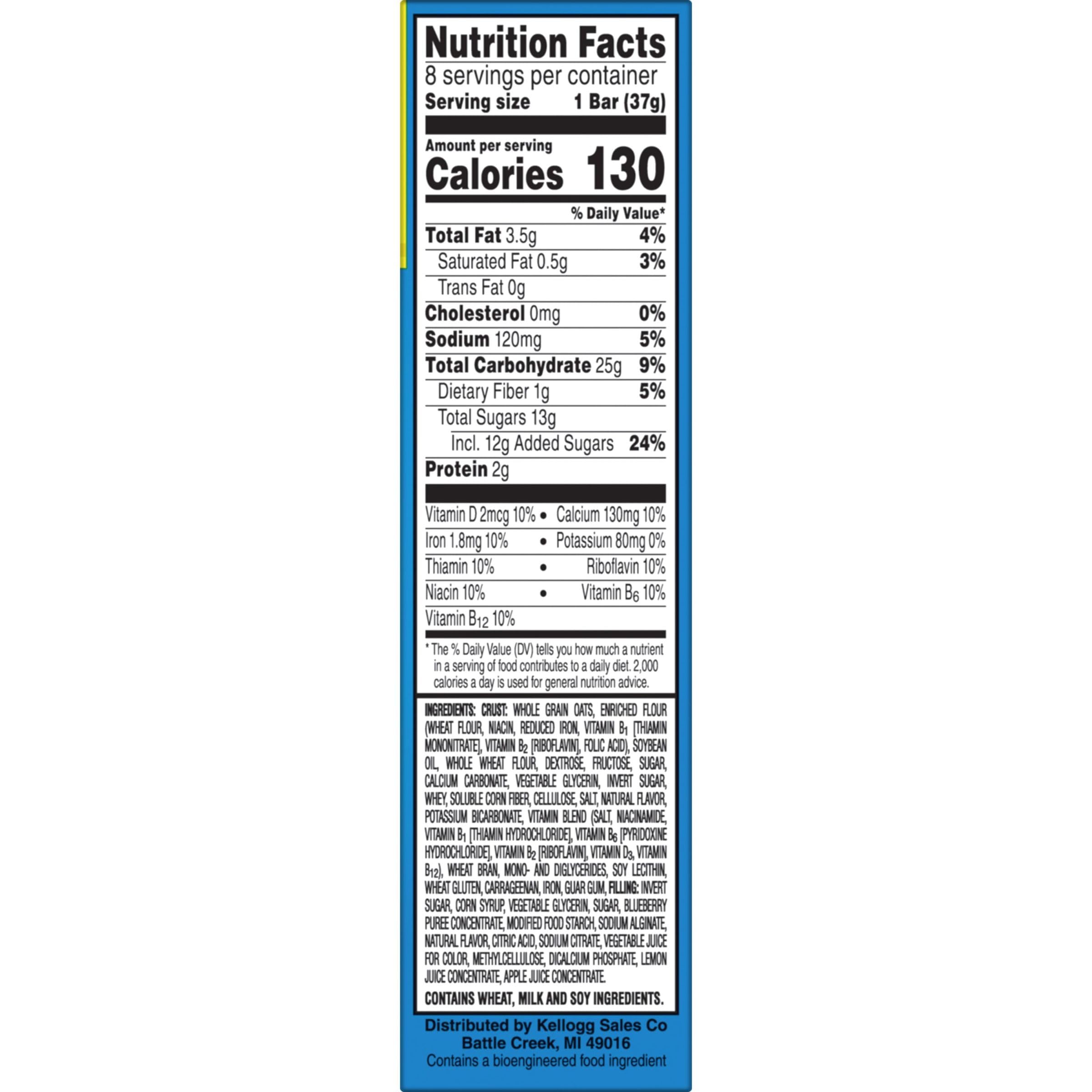 Nutri-Grain Soft Baked Breakfast Bars - Whole Grain Blueberry Snacks for Kids - 10.4oz Box (8 Bars) - Perfect for School Lunches & On-the-Go Snacking