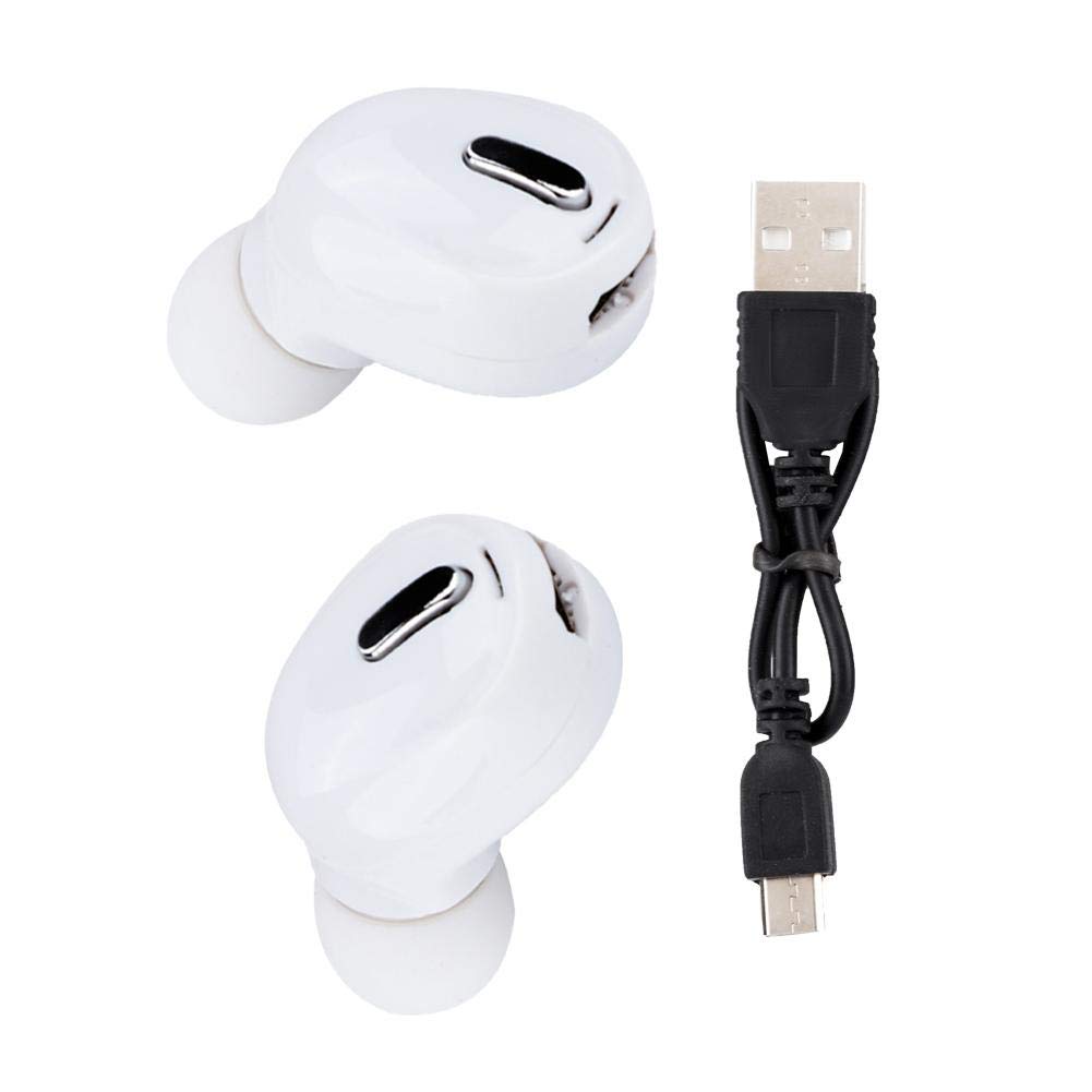 Bizofft Wireless Earbuds Bluetooth 5.0 Headphones with Noise Cancelling, IPX7 Waterproof Sport Earbuds for Running, Gym Workout & Fitness - White (Perfect for Jogging, Cycling & Daily Commute)