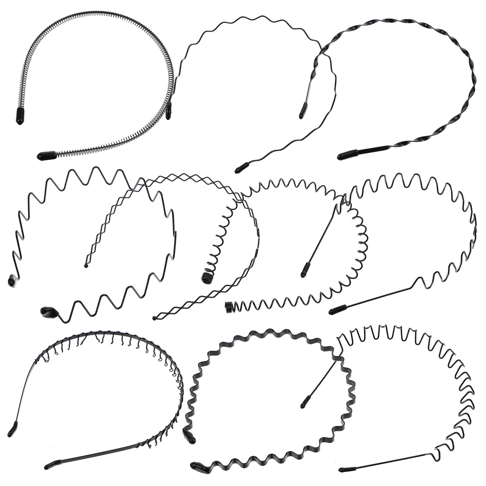 10pcs Invisible Wave Hairpin Headbands - Unisex Metal Elastic Hair Bands for Women & Men - Alloy Wavy Headband for Sports, Work & Daily Use - Korean Style Hair Accessories