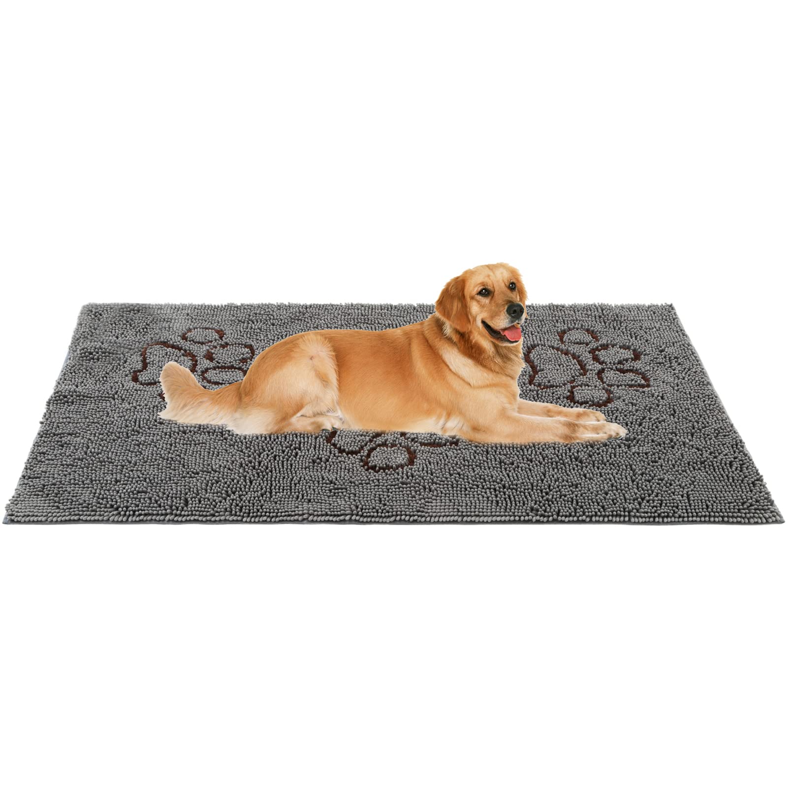 PUPTECK Super Absorbent Microfiber Dog Doormat - 60x30 Inch Non-Slip Entry Mat for Dirty Paws | Perfect for Muddy & Wet Pets at Home Entrance