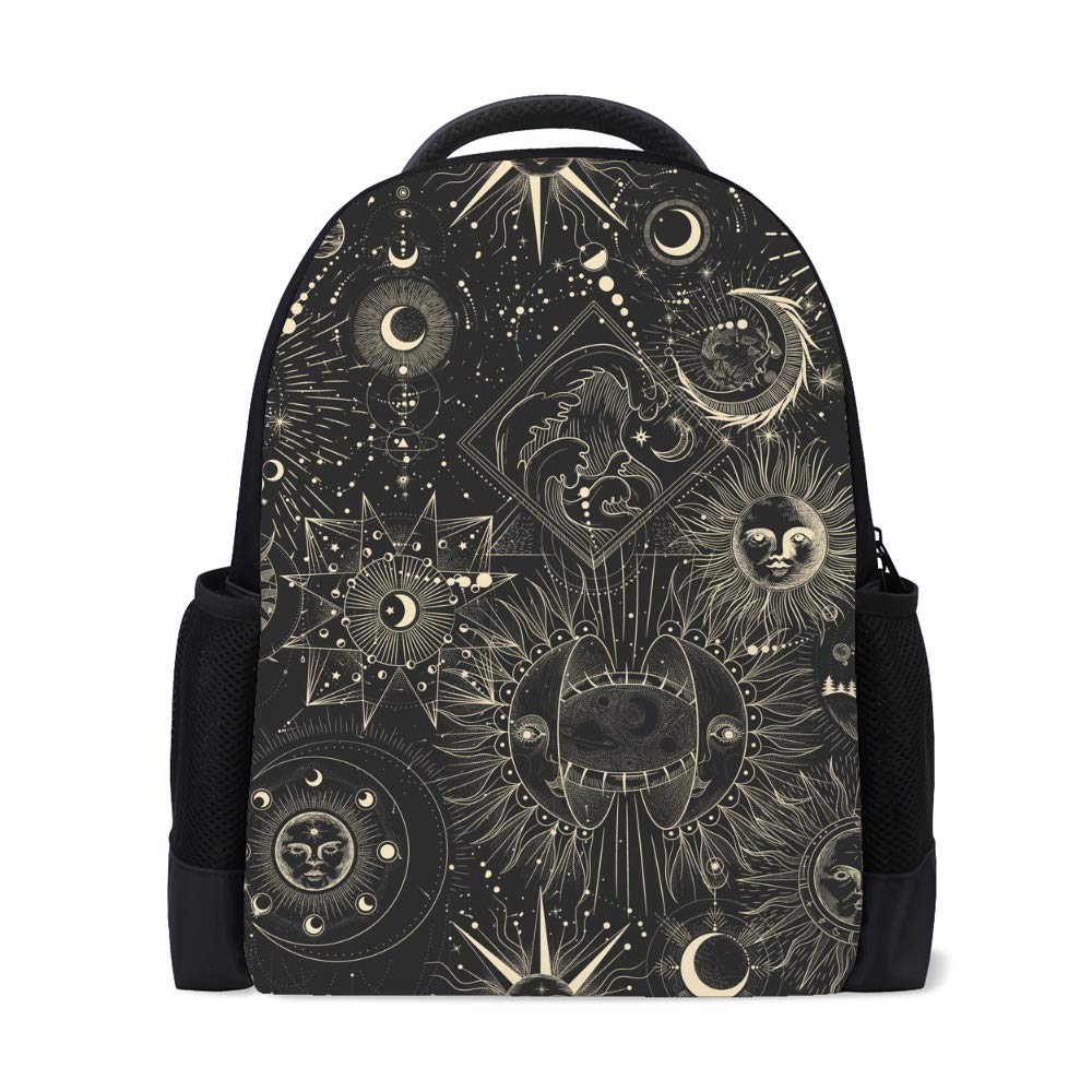 Waterproof 16 Inch Multi-Function Backpack - School, Laptop, Travel & Sports Daypack for Teens & Adults | Moon Phases Design for Casual, Business & Outdoor Use