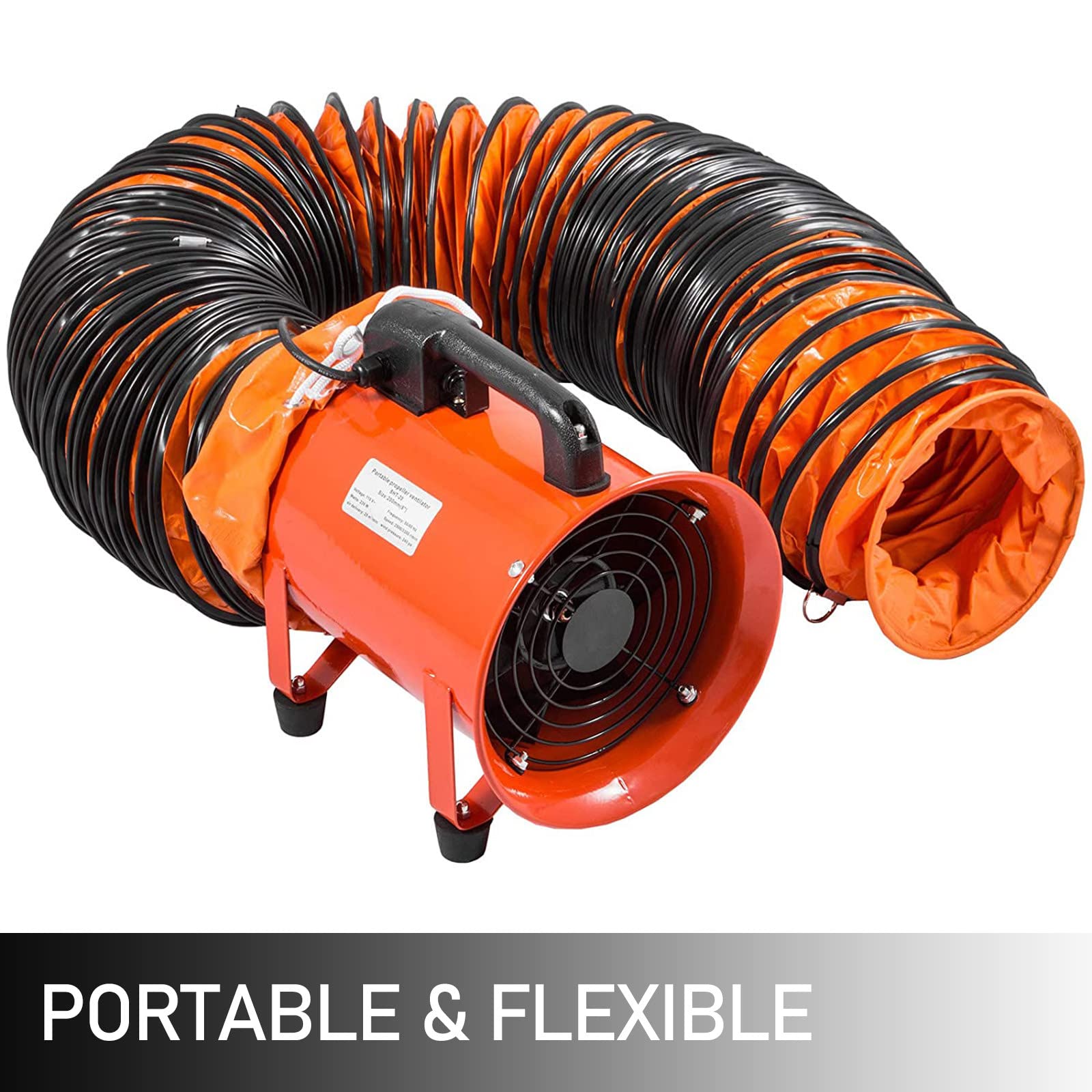 Flexible PVC Ventilation Duct Hose - Fire Retardant PVC Flexible Ducting for Blower, Extractor Fan & Ventilator Systems (10m Length, 200mm Diameter) - Ideal for Industrial Ventilation, HVAC Systems & Workshop Air Extraction