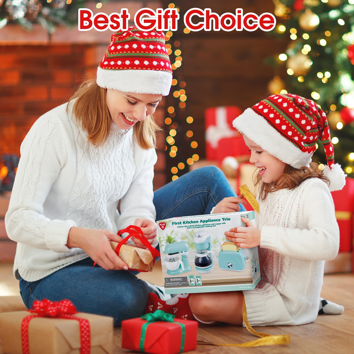 **Kids Pretend Play Kitchen Toys Set - Realistic Coffee Maker, Mixer & Toaster with Lights & Sounds - Educational Role Play Toys for Girls & Boys Ages 3-8 - Perfect Gift for Birthday & Christmas - Fun for Home & Preschool Playtime**
