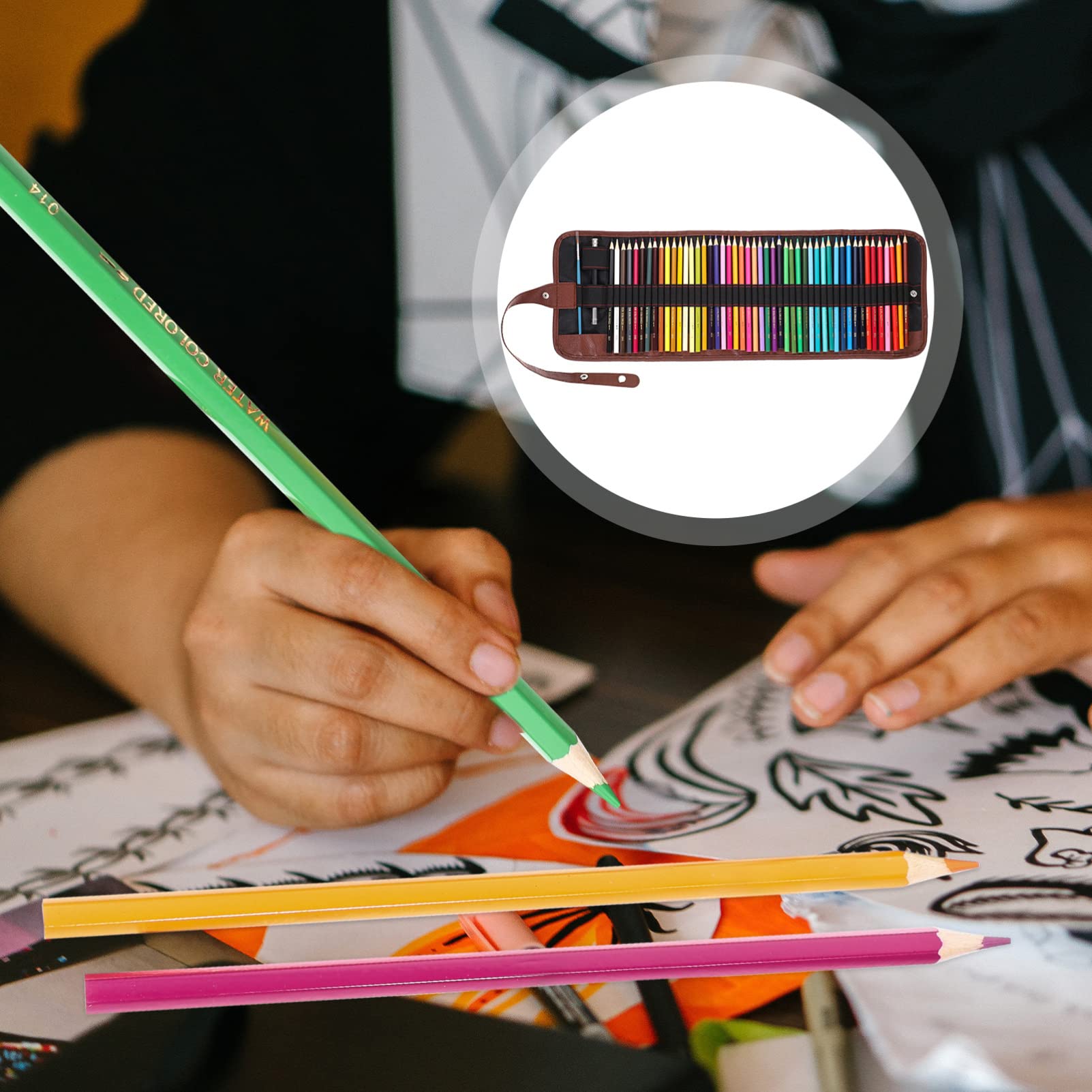 HOODANCOS 2 Sets Professional Drawing Pencils - Wooden Sketching Pencils, Colored Pencils & Wax Crayons for Kids & Artists - Bulk Art Supplies for School, Home & Studio Drawing