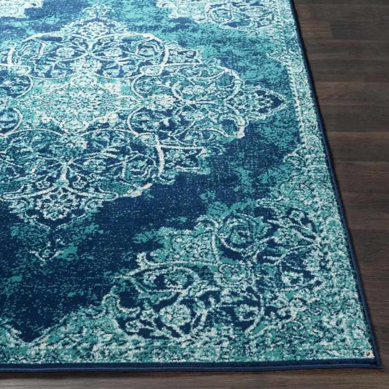 Mark&Day Radville Traditional Teal Area Rug 2x3 Feet - Soft Blue Grey Carpet for Living Room, Bedroom, Kitchen - Perfect for Home Decor, Dorm Rooms & Office Spaces (1'10