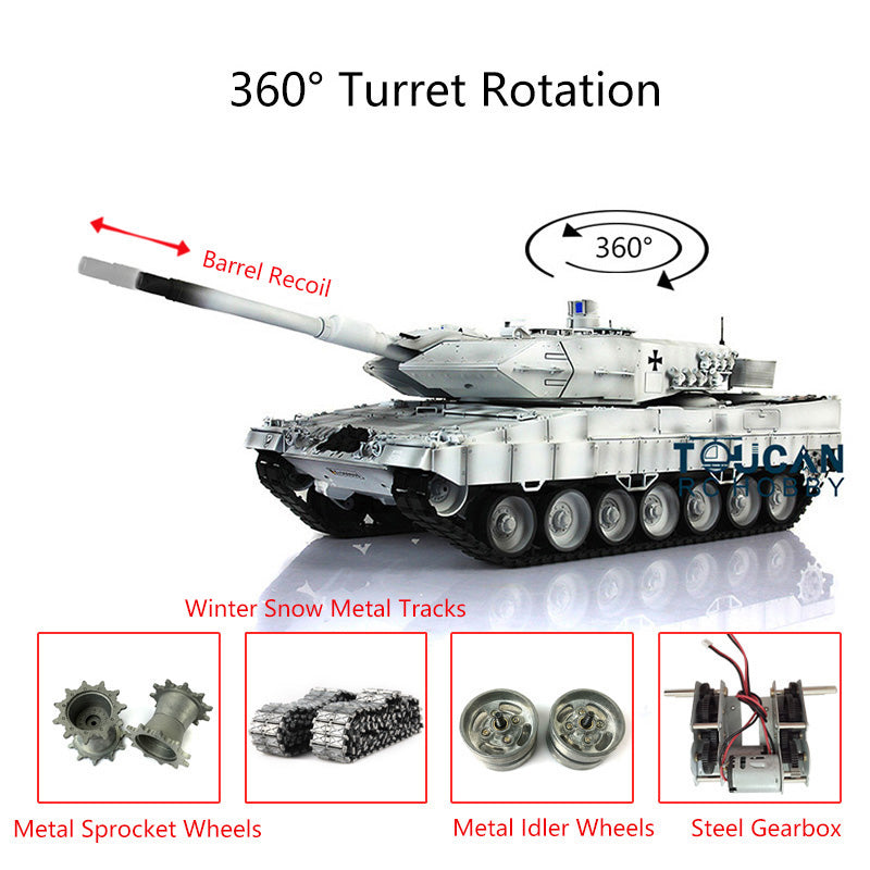 Heng Long 1/16 Scale 7.0 Leopard 2A6 RC Military Tank - 360° Rotating Turret, Barrel Recoil & Metal Idler (Model 3889) | Remote Control Tank for Collectors, Hobbyists & Battle Simulation Enthusiasts