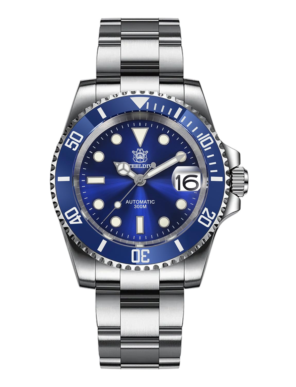 Steeldive Men's Automatic Diving Watch SD1953 - Stainless Steel Case, NH35 Movement, 300m Water Resistance - Perfect for Scuba Diving, Snorkeling & Water Sports