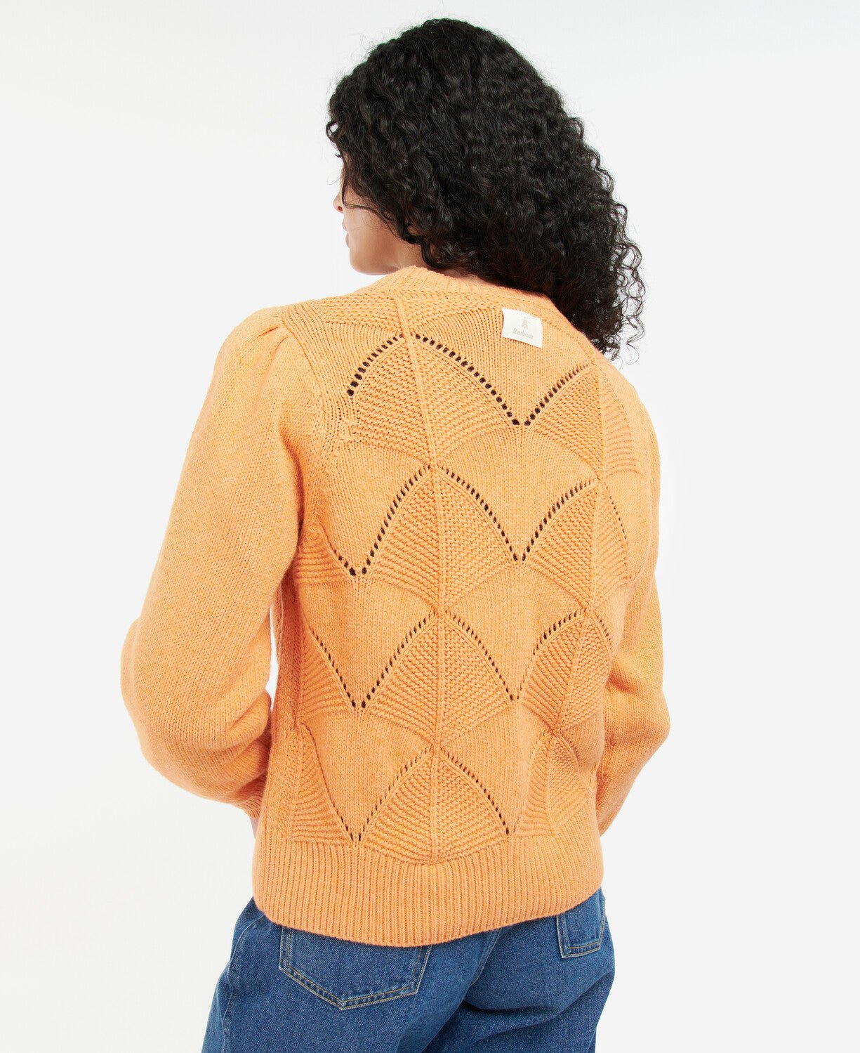 BARBOUR LADIES Leilani Knit Jumper Sweater - Women's Casual Pullover PAPAYA Color for Fall Winter Fashion & Outdoor Activities