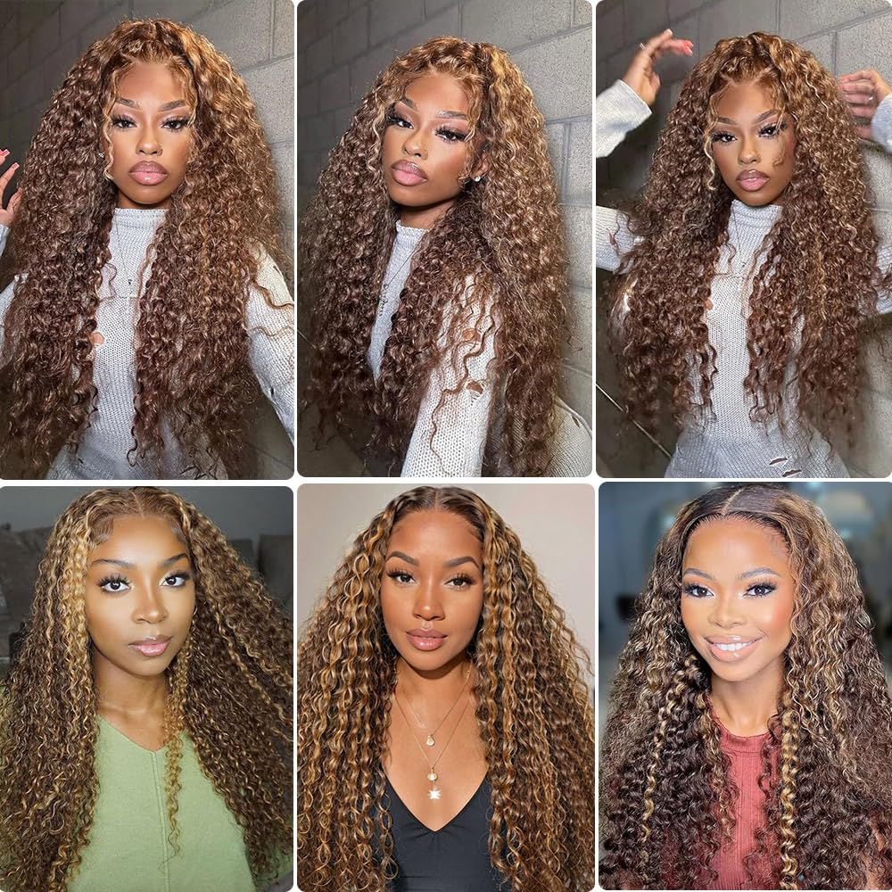 30 Inch Deep Wave Lace Front Wig 100% Human Hair with Baby Hair - 13x4 HD Transparent Lace Frontal - Pre Plucked Glueless Wet & Wavy Human Hair Wigs - Natural Look for Daily Wear, Cosplay & Special Occasions