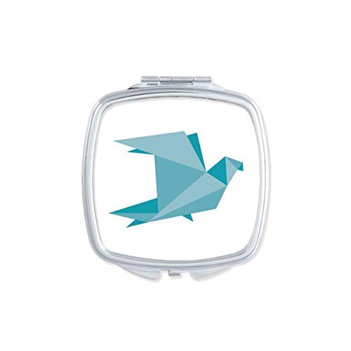DIYthinker Green Origami Abstract Pigeon Pattern Compact Pocket Mirror - Double Sided Glass Makeup Mirror for Travel, Purse & Everyday Use