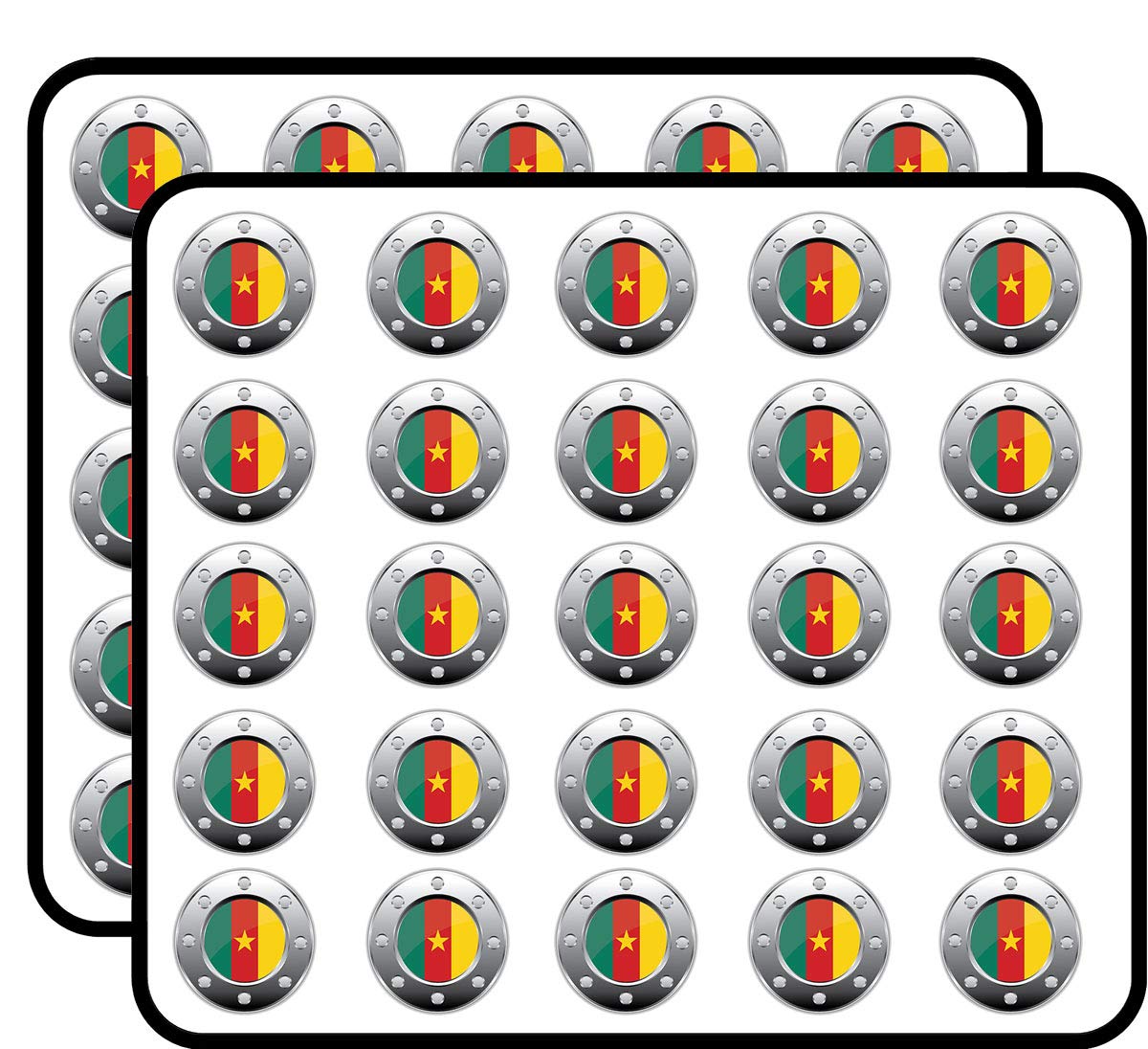 50 Pack Cameroon Flag Stickers for Scrapbooking, DIY Crafts, Bullet Journals & Home Decor - Perfect for Kids Art Projects, Calendar Making & Creative Album Designs
