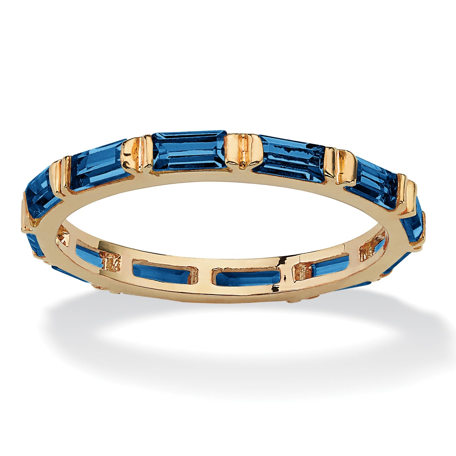 Palm Beach Jewelry Birthstone Eternity Band - 14K Gold Plated Stackable Ring for Women, Perfect for Anniversary Gifts, Mother's Day & Everyday Wear