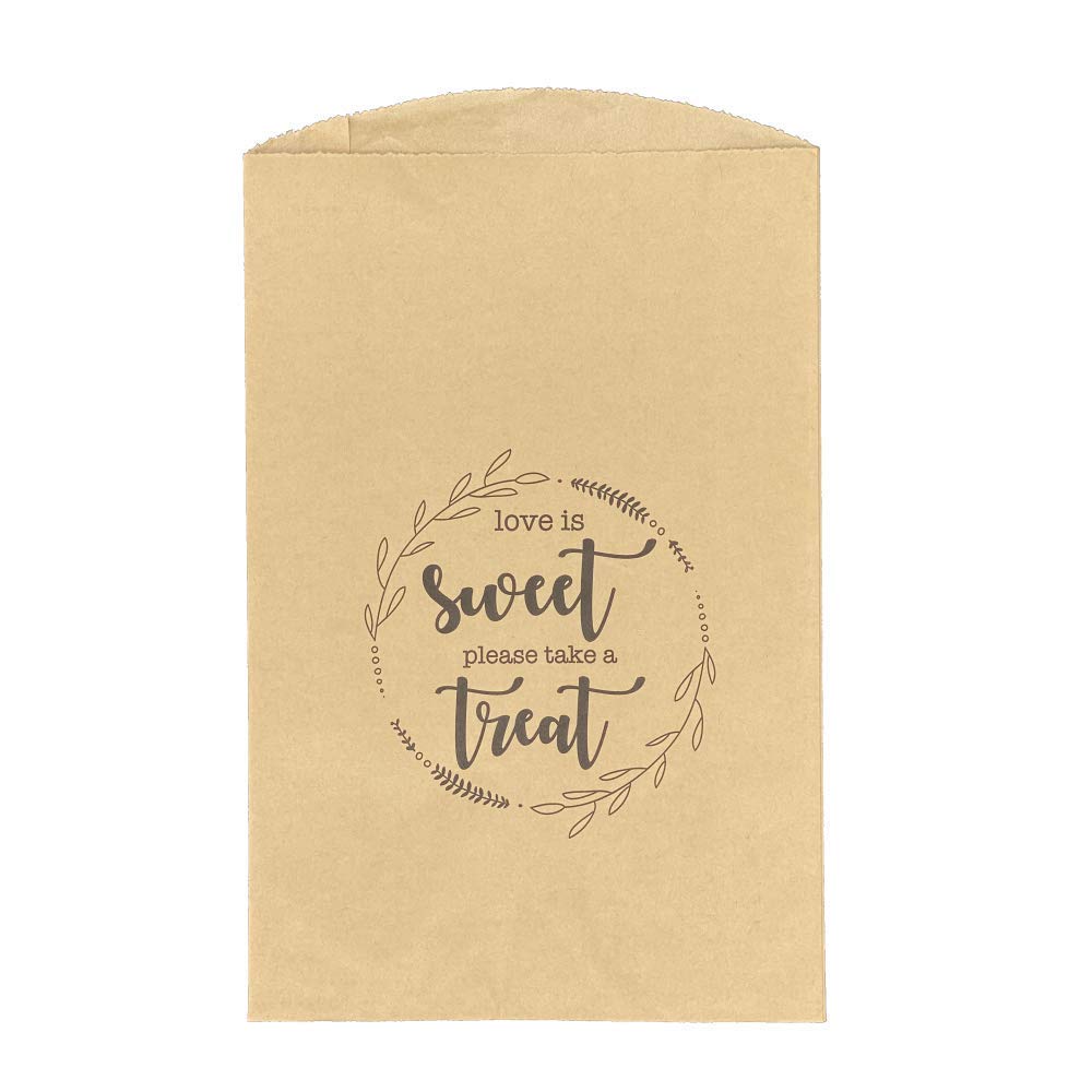 100 Earth Day Donut Favor Bags - Expandable Kraft Wedding & Party Treat Bags for Cookies, Candy - Grease Resistant Food Safe & Recyclable - Perfect for Birthday Parties, Baby Showers & Wedding Favors