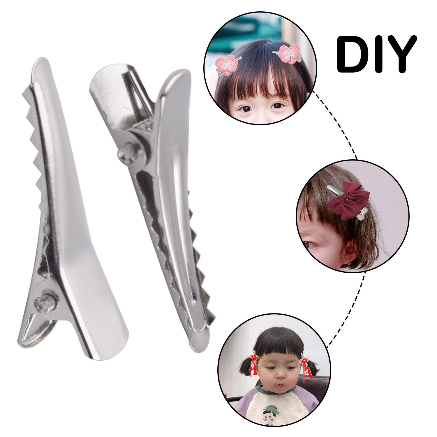 30MM Small Alligator Hair Clips - 100pcs Silver Metal Hair Pins with Teeth for Women & Girls | Hair Styling, DIY Crafts, Braids & Updos | Perfect for Salons, Weddings & Daily Hair Care