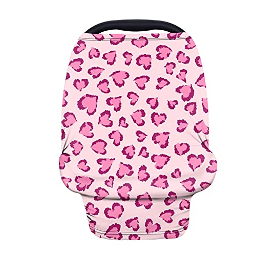 **YSTARDREAM Pink Love Baby Car Seat Cover - Ultra Soft Breathable Universal Stroller Seat Protector for Infants - Perfect for Breastfeeding, Travel & Outdoor Use - Ideal Baby Shower Gift**