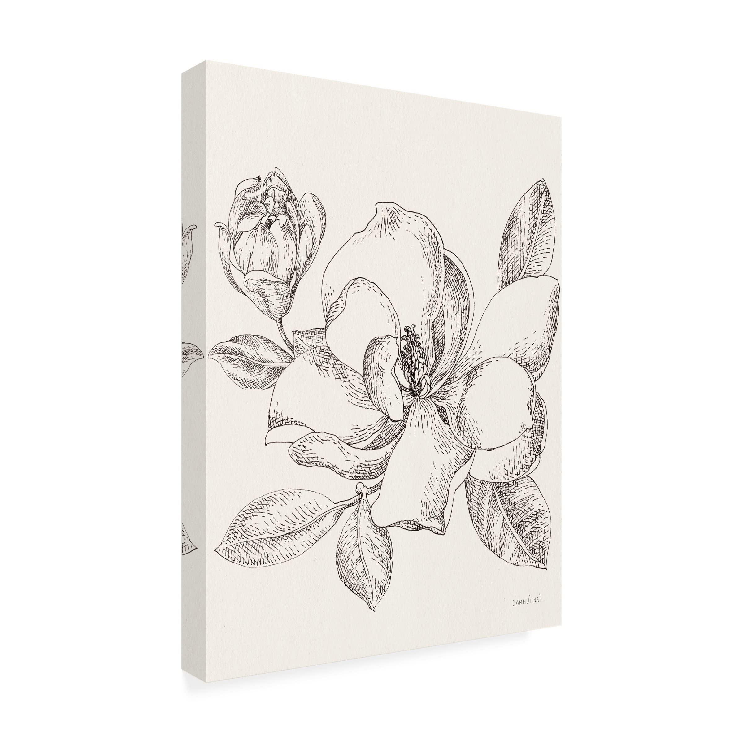 Danhui Nai 'Flower Sketches II' Canvas Wall Art Print - Modern Botanical Decor for Living Room, Bedroom & Office