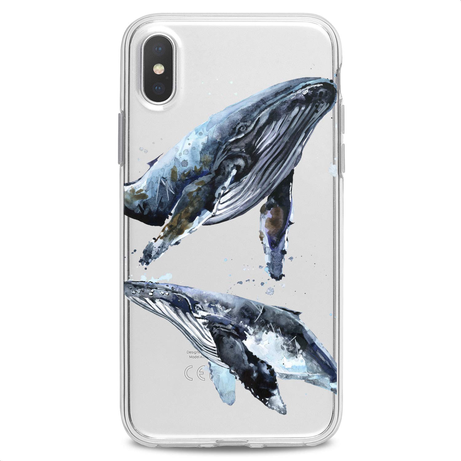 Premium Clear TPU Phone Case for iPhone 16/15/14/13/12/11 Pro Max/Plus/Mini/XS/XR/X/8/7/6/5/SE - Cute Ocean Fish & Whale Design, Slim Flexible Silicone Cover with Sea Animal Print - Perfect for Kids, Teens & Beach Lovers