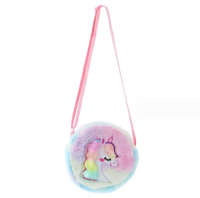 Sanjis Enterprise Multicolor Canvas Cartoon Sling Shoulder Bag for Baby Girls & Kids - Perfect for School, Travel & Daily Use (Multicolor)