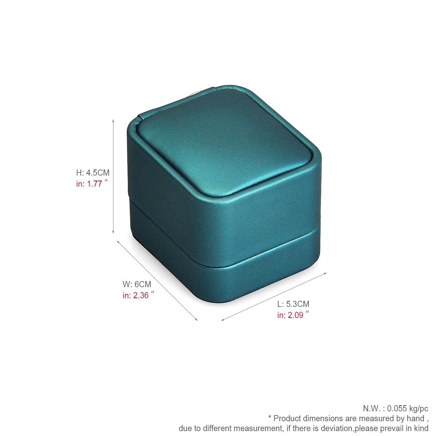 Premium Green Leather Ring Box - Small Vintage Jewelry Presentation Case for Proposal, Engagement & Wedding - Perfect for Romantic Surprises & Gift Giving
