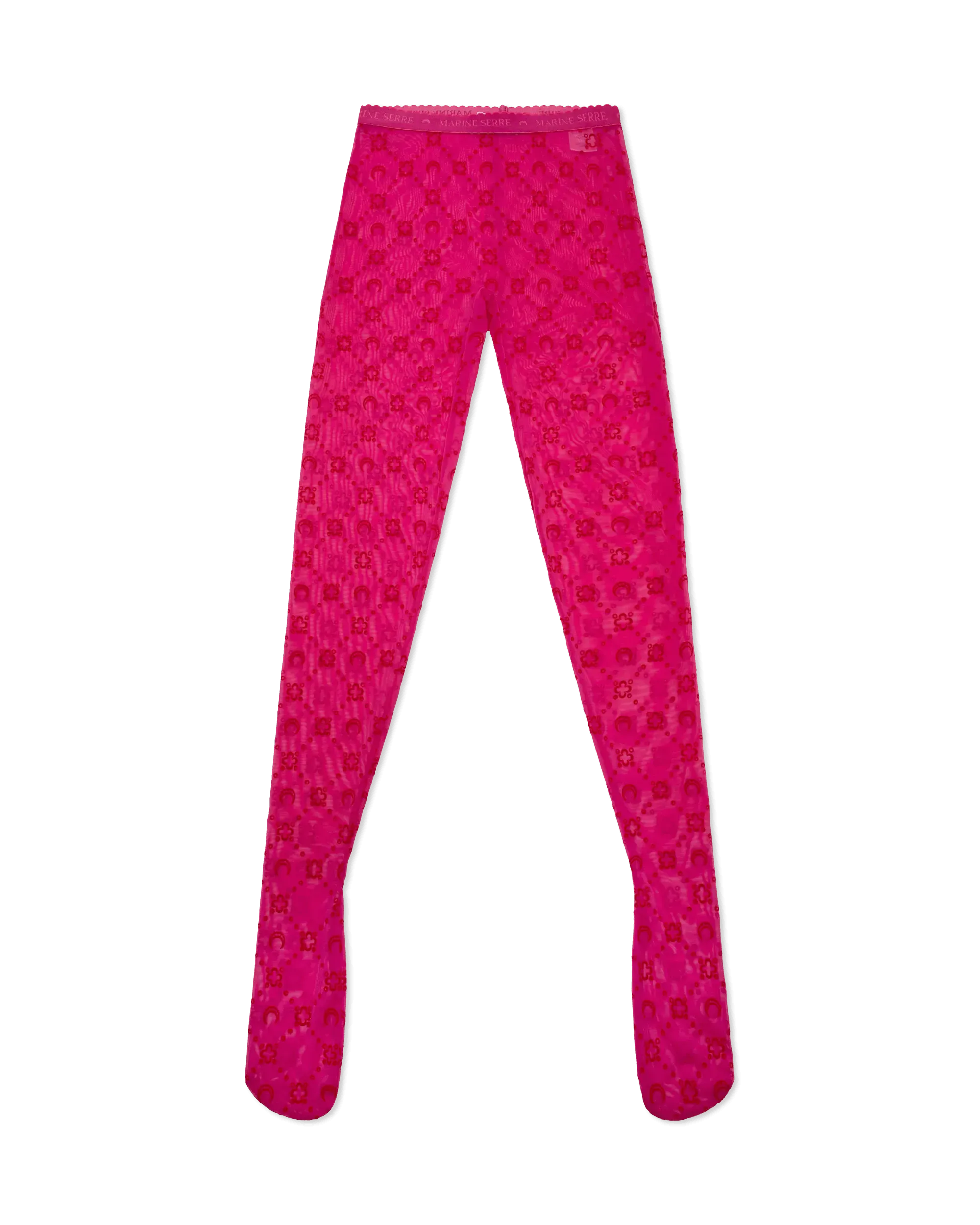 Moonogram Flocked Mesh Tights - Women's Fashion Tights for Party, Cosplay & Everyday Wear