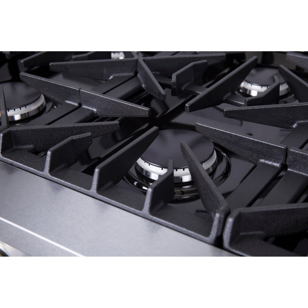 Forno Lseo 36 Inch 6 Burner Stainless Steel Gas Rangetop with Griddle (Model FCTGS5737 36) - Perfect for Home Kitchens, Restaurants & Outdoor Cooking