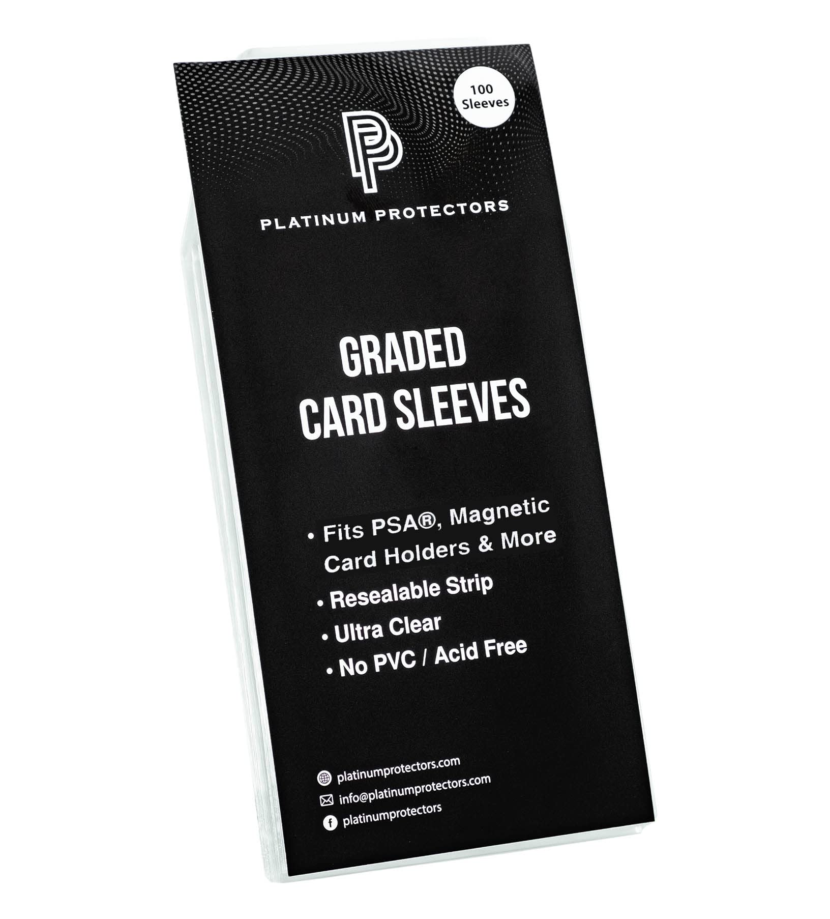 100 Pack Resealable Graded Card Sleeves - Compatible with PSA, CGC & TAG Slabs - Perfect for Sports Cards, Trading Cards & Collectible Protection