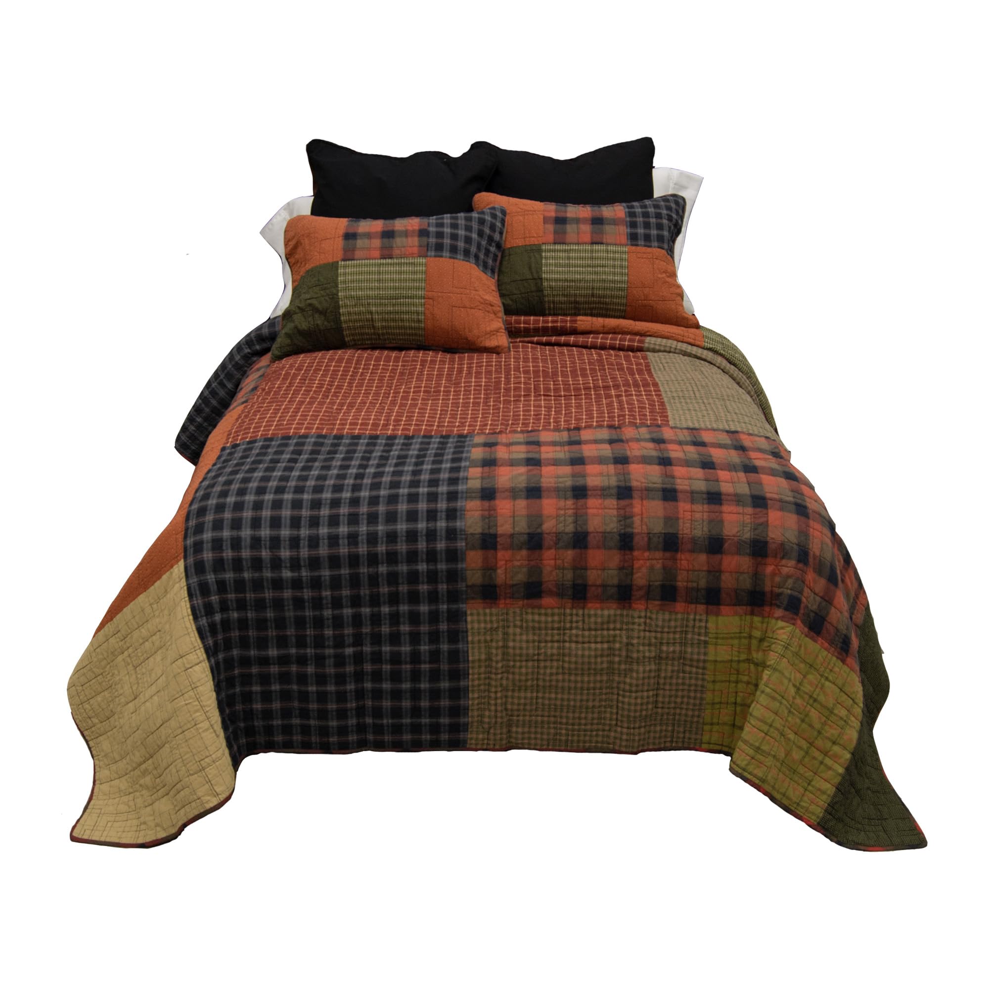 Woodland Cotton King Quilt Set - 3pc Lodge Bedding for Cozy Nights