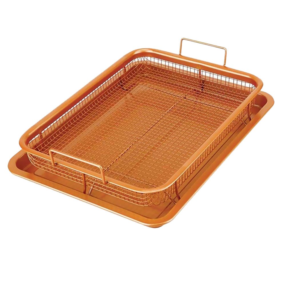 Premium Lenora 2-Piece Stainless Steel Crisper Tray Set - Durable Refrigerator Organizer for Fruits & Vegetables - Perfect for Kitchen Storage & Food Preservation
