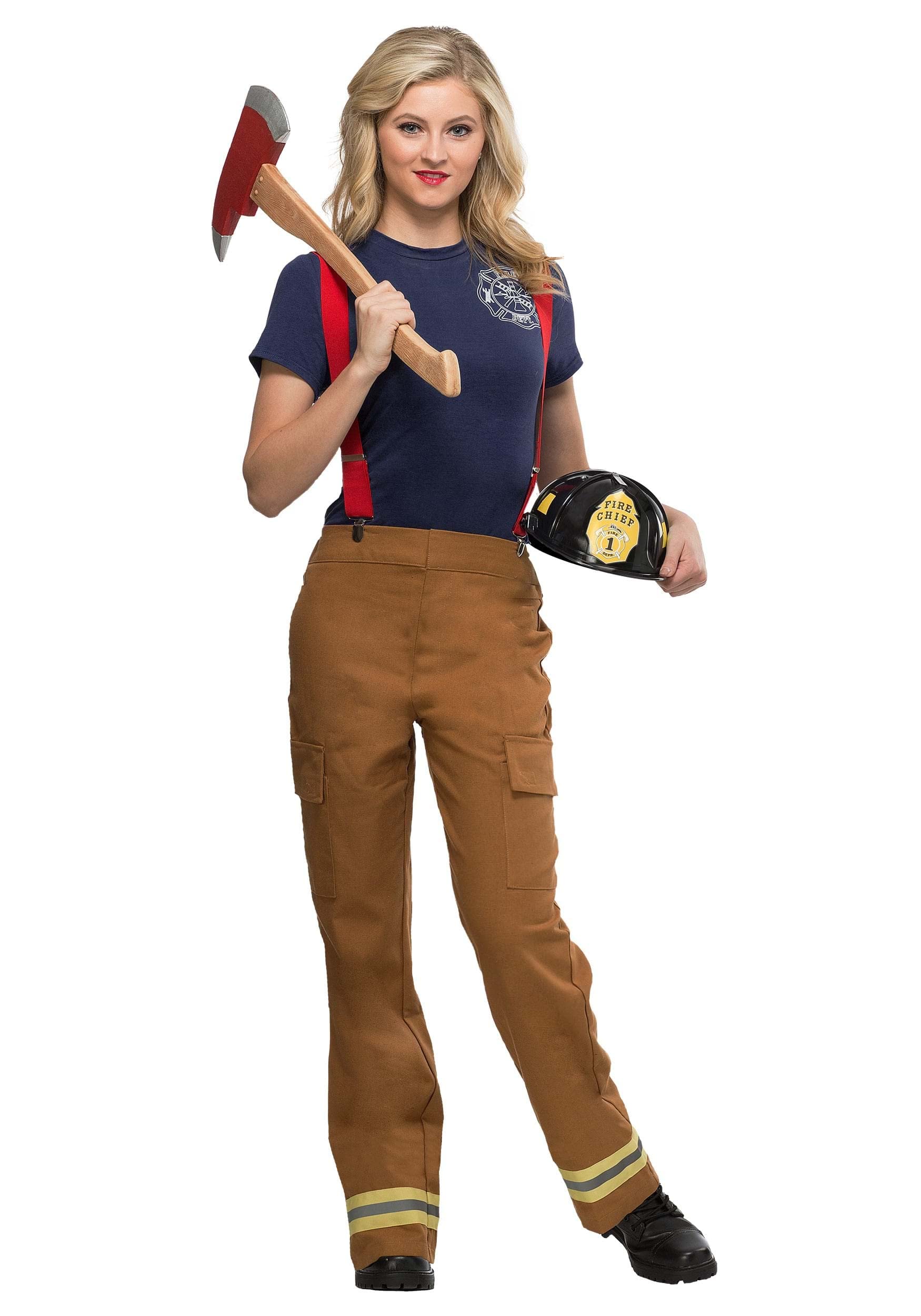 Women's Fire Captain Costume for Halloween & Cosplay – Realistic Firefighter Outfit with Pants & Shirt – Perfect for Parties, Events & Role Play