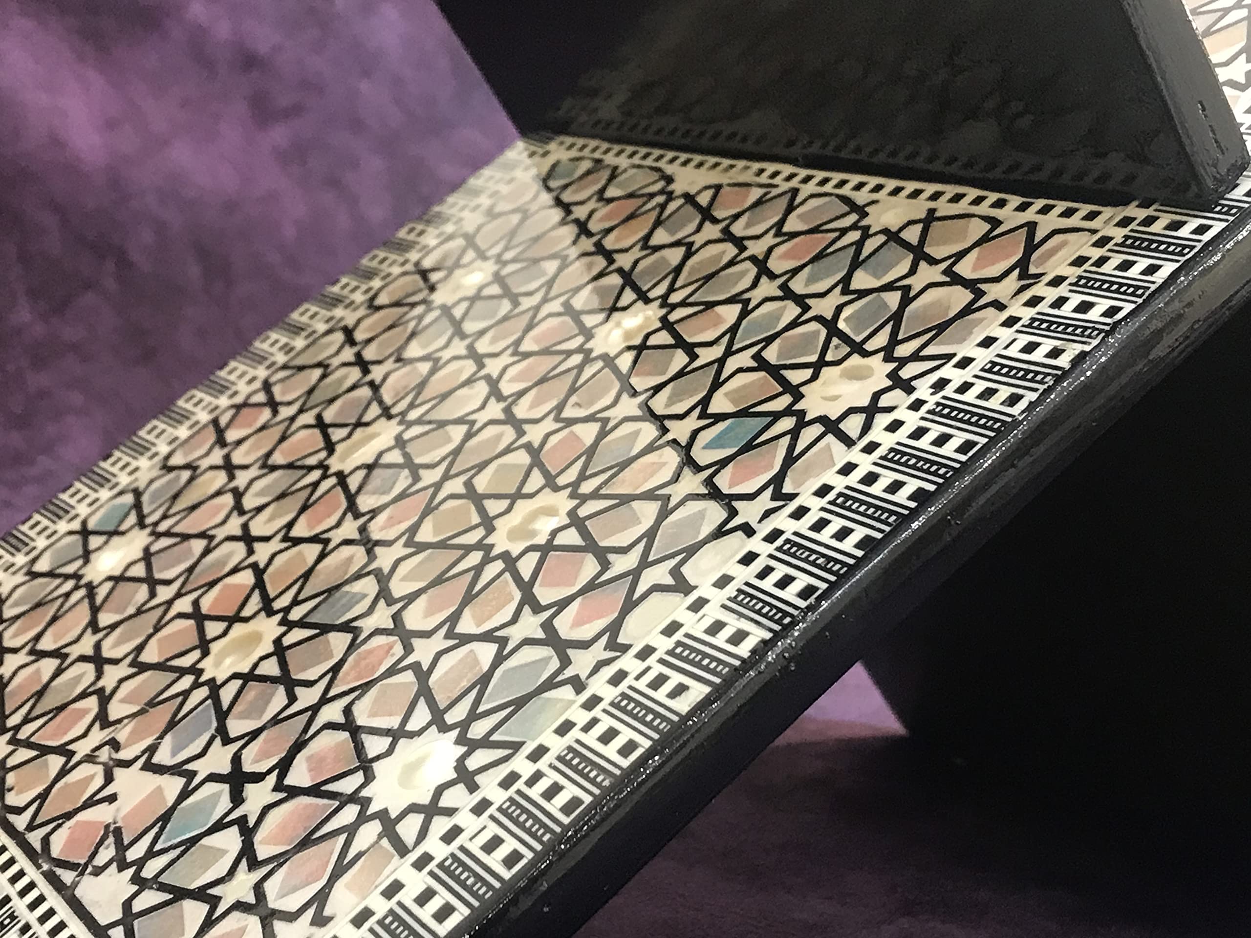 Handmade Egyptian Quran Stand - Beech Wood with Mother of Pearl Inlay | Islamic Prayer Book Holder | Perfect for Home, Mosque & Gift Giving