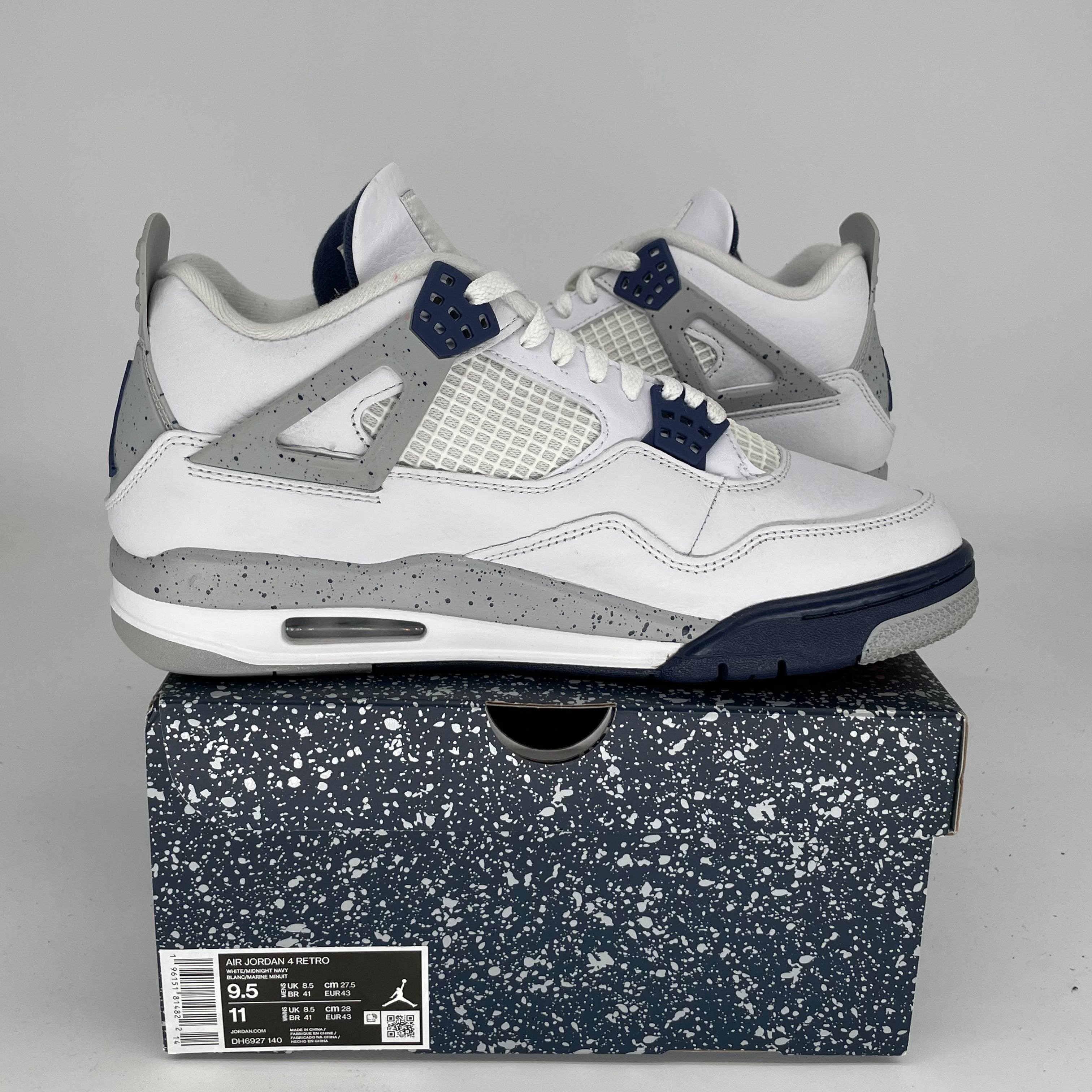 AIR JORDAN 4 RETRO MIDNIGHT NAVY MEN'S BASKETBALL SHOES SIZE 9.5 - DH6927-140 | Official Nike Sneakers for Streetwear & Basketball Games