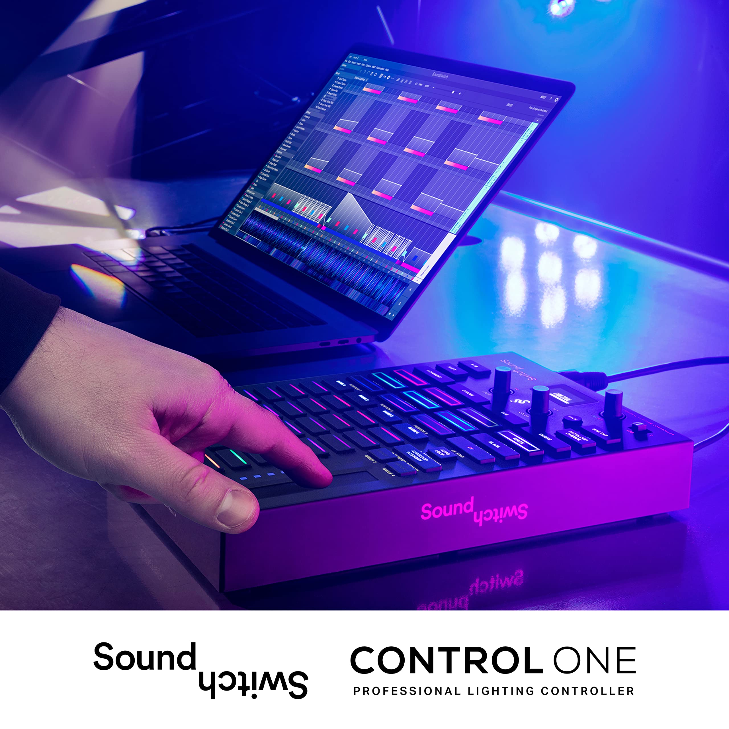 SoundSwitch Control One – Professional DMX DJ Lighting Controller with 3-Month Software License | DMX & Philips Hue Compatible | Perfect for Clubs, Stages & Home DJ Setups