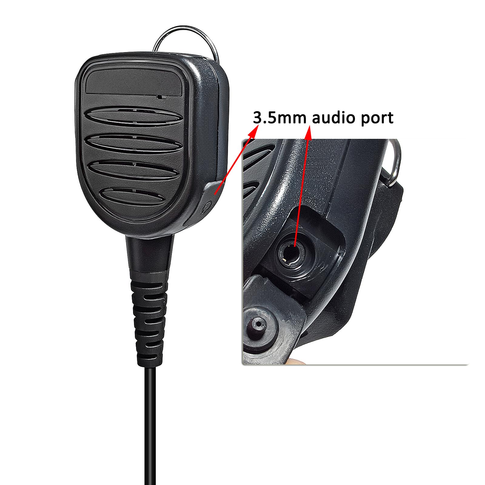 Durable Low Profile Speaker Microphone with Heavy Duty Cable & Clip - Compatible with Motorola APX4000, APX6000, APX7000, XPR6350, XPR6550, XPR7350, XPR7550 Two-Way Radios - Ideal for Police, Security, Construction & Outdoor Communication
