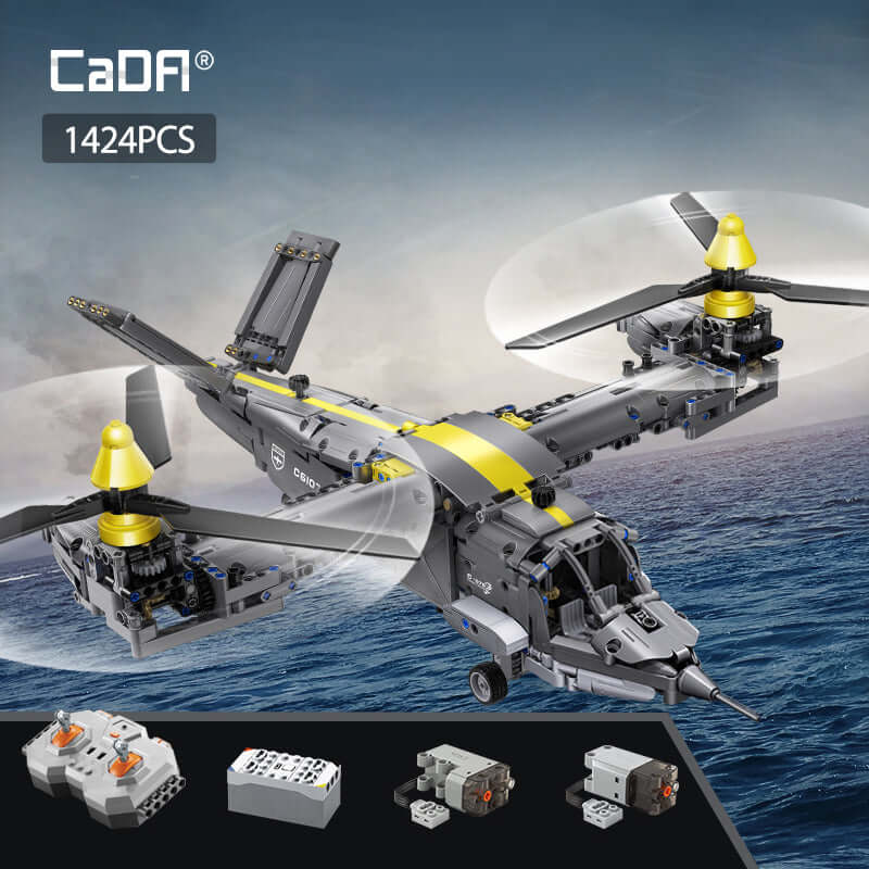 Cada C61076 Bell V-280 Valor 1428pcs Military Helicopter Building Blocks Set - Perfect for Collectors, Model Enthusiasts & STEM Education | Gift for Kids & Adults | Display, Play & DIY Projects