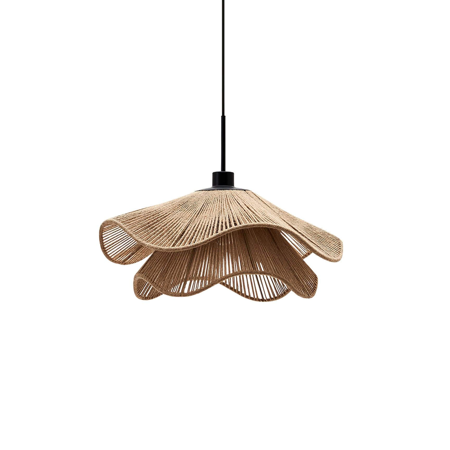 Handmade Straw Hat Pendant Light - Boho Rattan Hanging Lamp for Bedroom, Living Room & Patio Decor - Natural Woven Chandelier for Farmhouse, Beach House & Tropical Home Decor