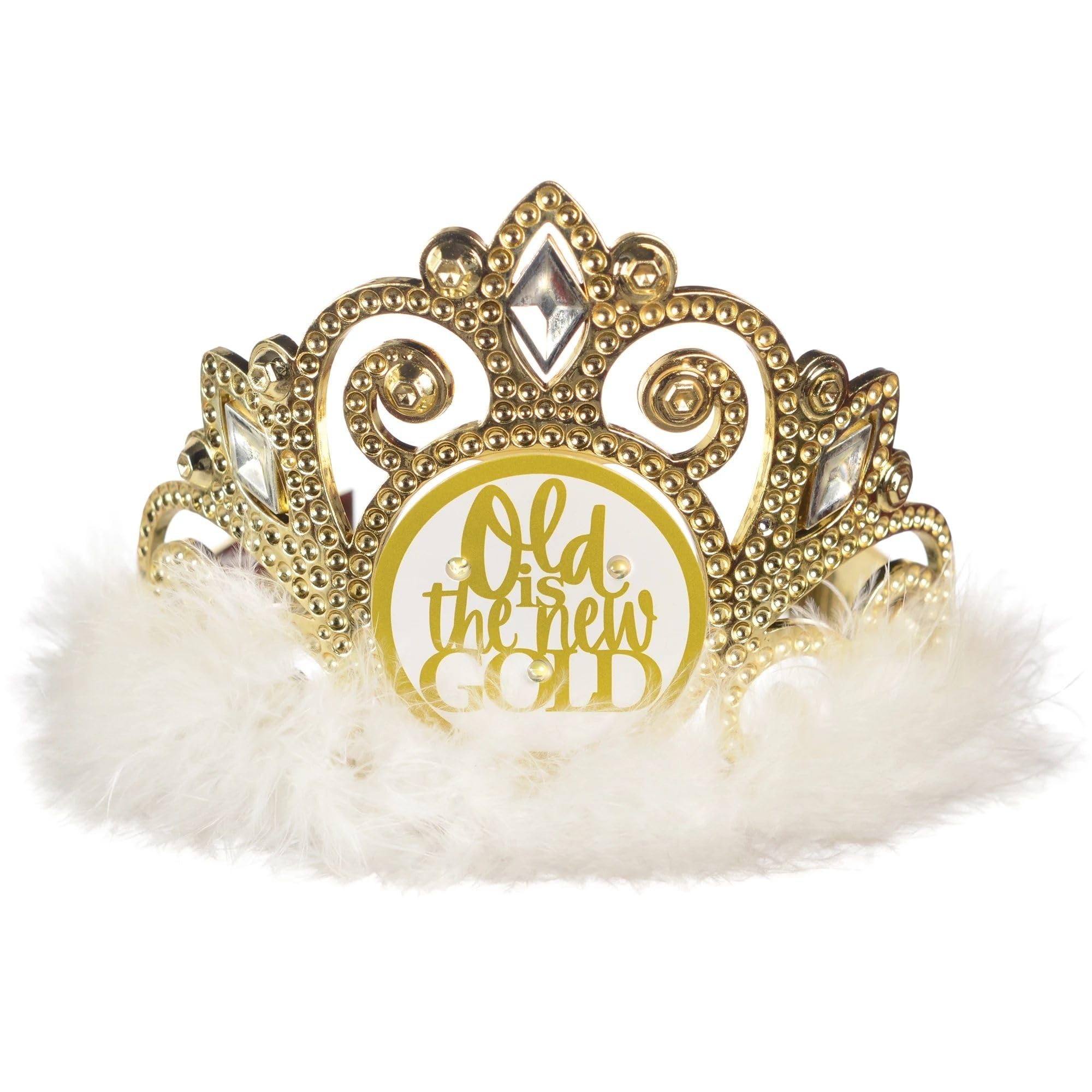 Amscan Deluxe Over The Hill Golden Age Flashing Tiara - 4.5
