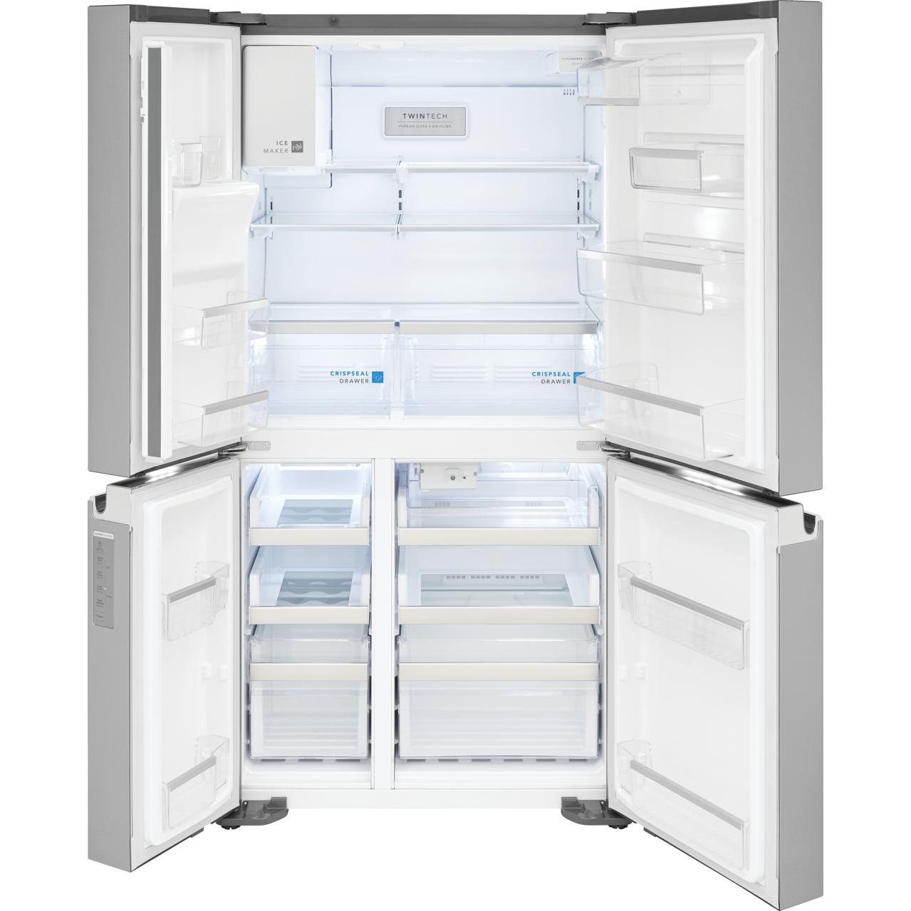 Frigidaire Gallery 36-Inch Counter Depth 4-Door French Door Refrigerator with Ice Maker, 21.5 cu. ft. Stainless Steel - GRQC2255BF | Perfect for Modern Kitchens, Entertaining & Large Family Storage