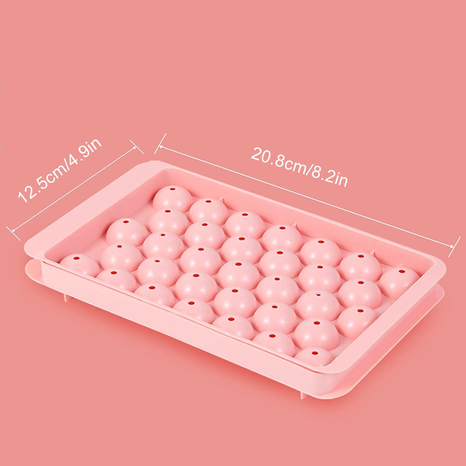 mciskin Mini Ice Cube Tray Balls - 2 Pack Round Ice Ball Maker Mold with Lid for Freezer | Perfect for Cocktails, Whiskey, Tea & Coffee | Ideal for Home Bars, Parties & Beverage Chilling