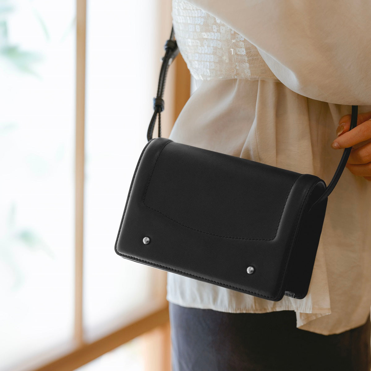 Samuel Ashley x Chibi Maruko Chan East West Leather Crossbody Bag - Stylish Unisex Shoulder Purse for Travel, Work & Daily Use