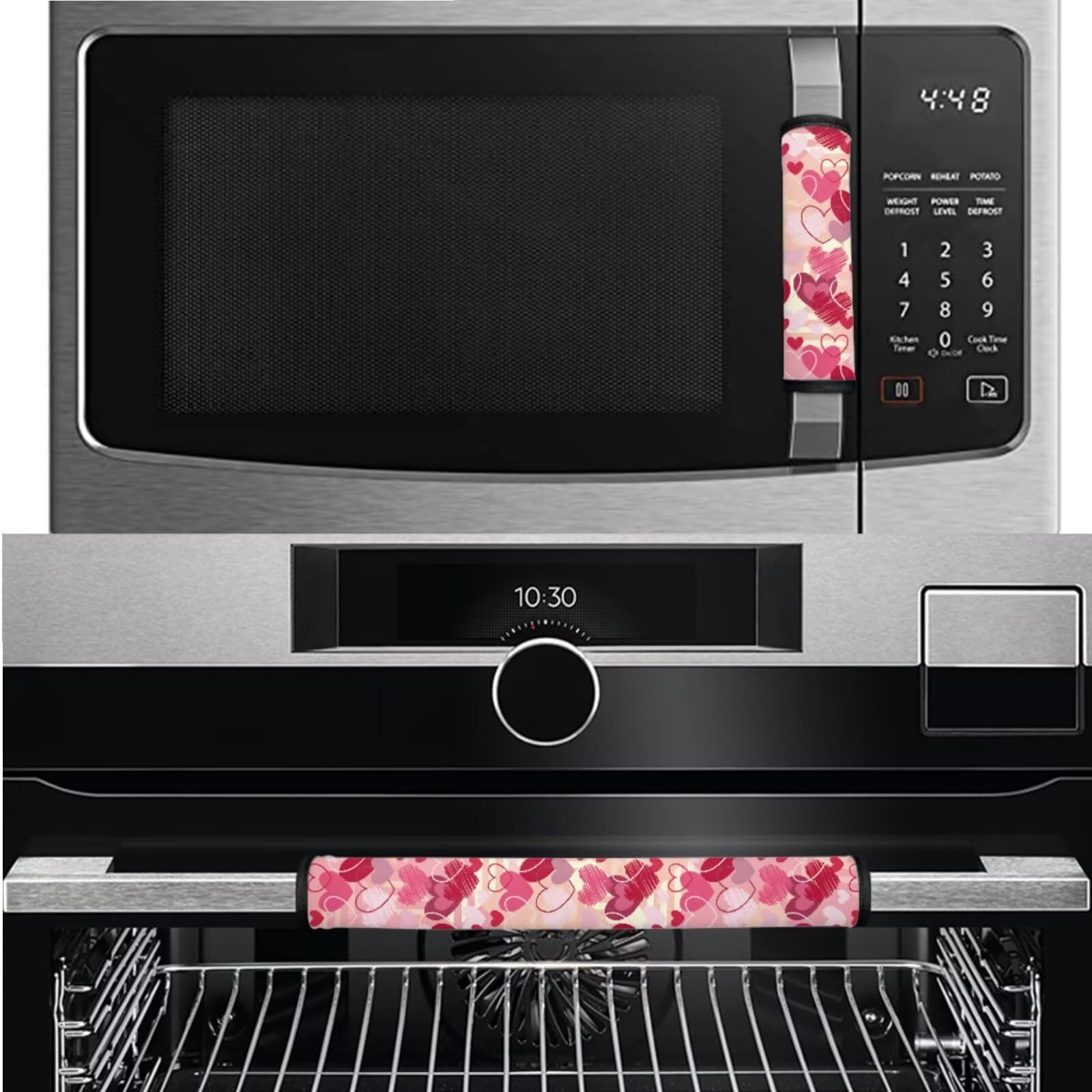 8-Piece Valentine's Love Print Refrigerator Handle Covers - Durable, Washable Kitchen Appliance Protectors for Fridge, Oven & Dishwasher - Decorative & Hygienic Solution to Prevent Food Stains (Perfect for Valentine's Day Decor & Everyday Kitchen Protection)