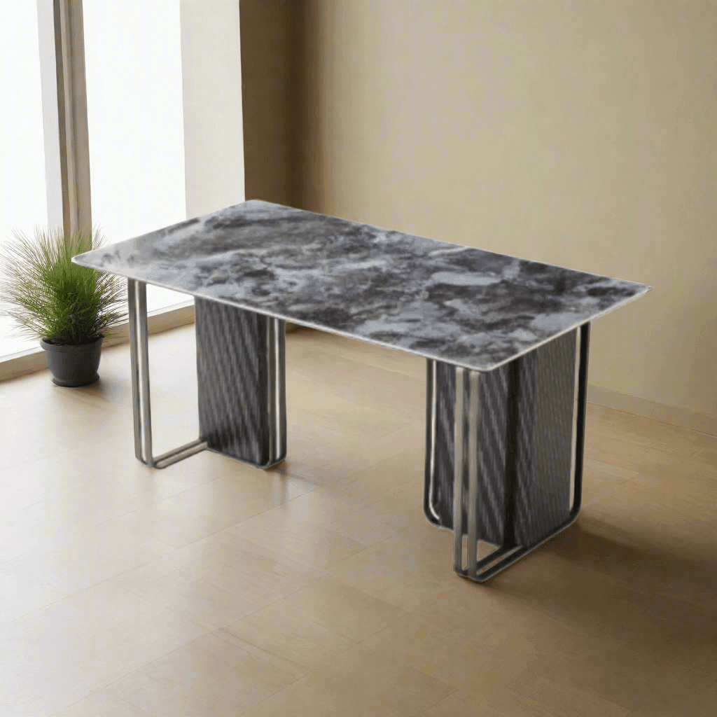 Premium Idris Sintered Stone Dining Table - Modern & Durable Kitchen Table for 6-8 People - Perfect for Family Gatherings, Dinner Parties & Contemporary Dining Rooms