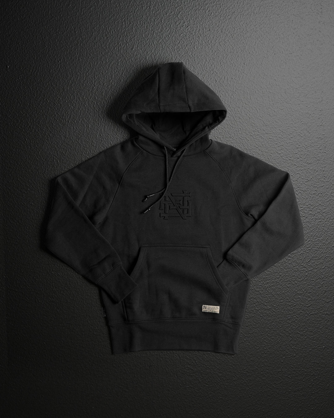 Stylish Black Embossed Pullover Sweatshirt for Men & Women - Perfect for Casual Wear, Outdoors, and Layering