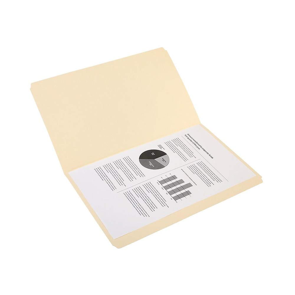 Staples 116889 Manila File Folders - Legal Size, Single Tab, 100-Pack/Box - Perfect for Office Organization, Document Storage & Filing Systems