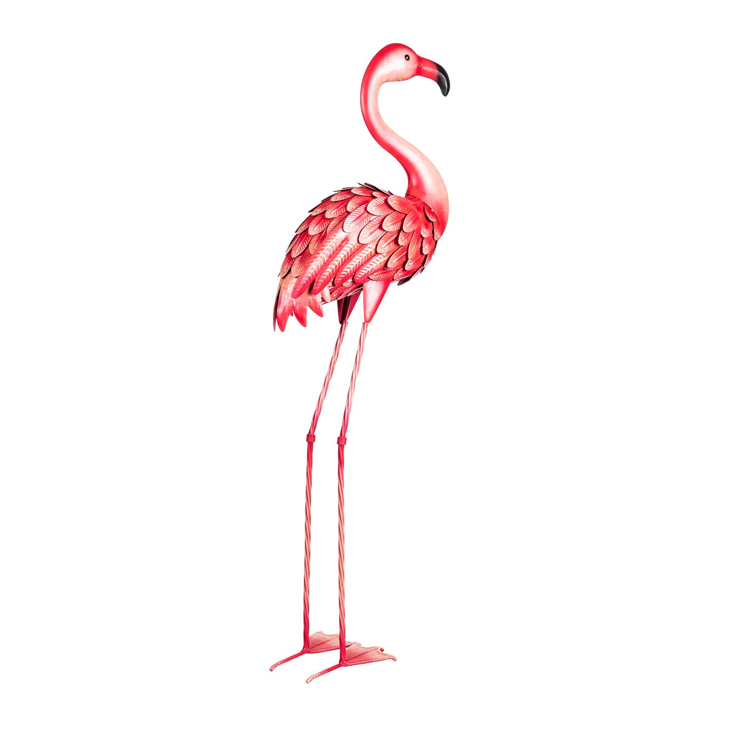 Premium Metal Flamingo Garden Statue - 19x23x38 Inch Outdoor Decor, Elegant Yard & Patio Ornament for Tropical & Coastal Landscaping
