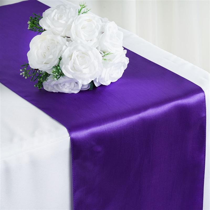 12x108 Inch Satin Table Runner for Wedding Decor - Elegant Banquet, Party & Special Event Table Covering - Perfect for Bridal Showers, Receptions & Formal Dinners