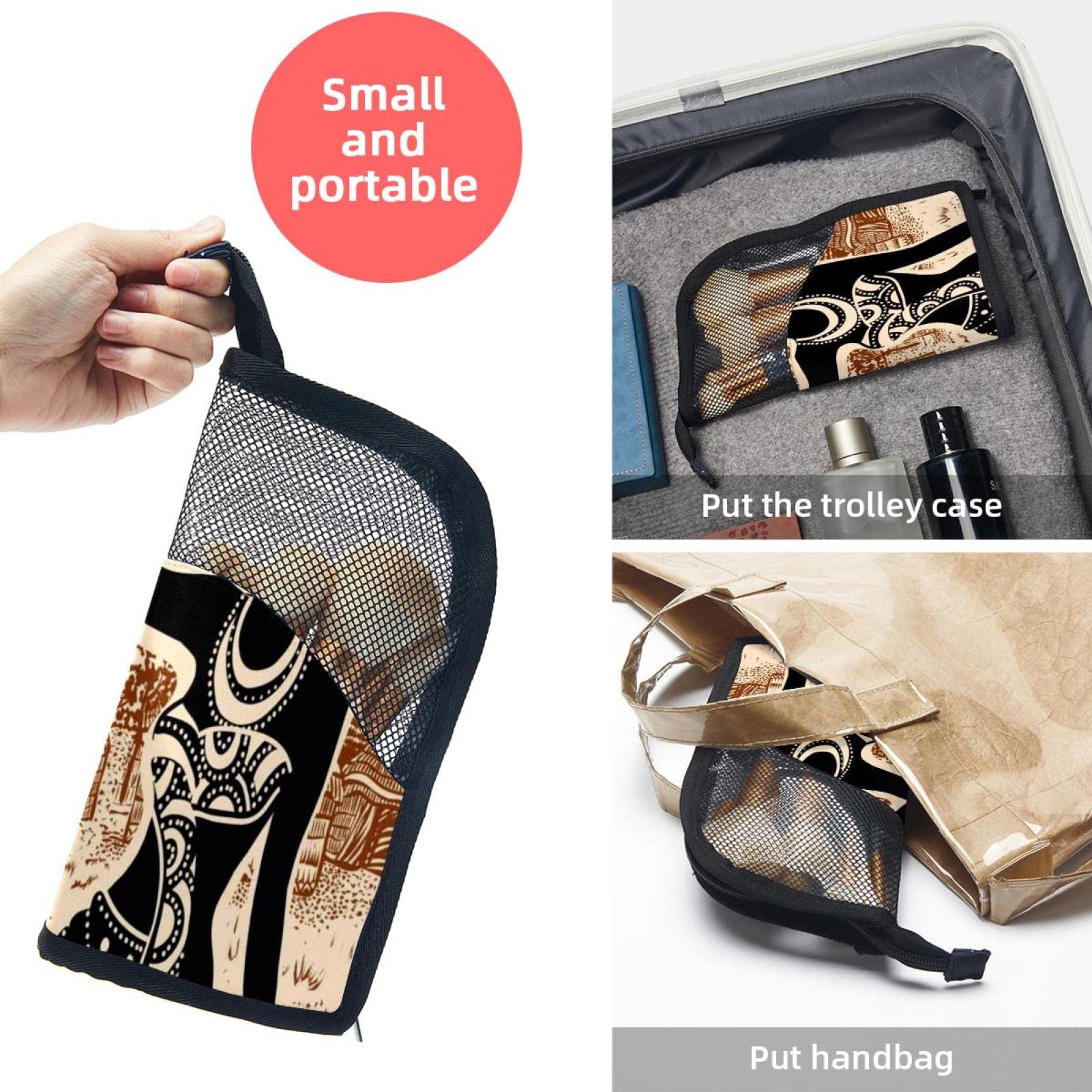 12-Piece African Girl Ethnic Style Makeup Brush Organizer Bag - Portable Travel Brush Holder Case for Women | Perfect for Travel, Home & Professional Makeup Artists