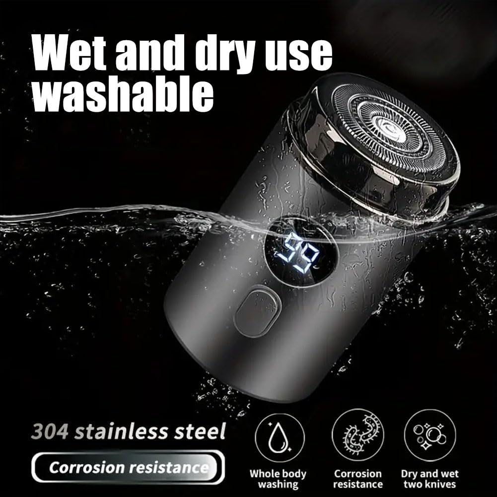 Vishopee Mini Portable Electric Shaver for Men - USB Rechargeable, Waterproof, Travel-Friendly Razor - 2025 Upgraded Model for Smooth Shaving at Home & On The Go