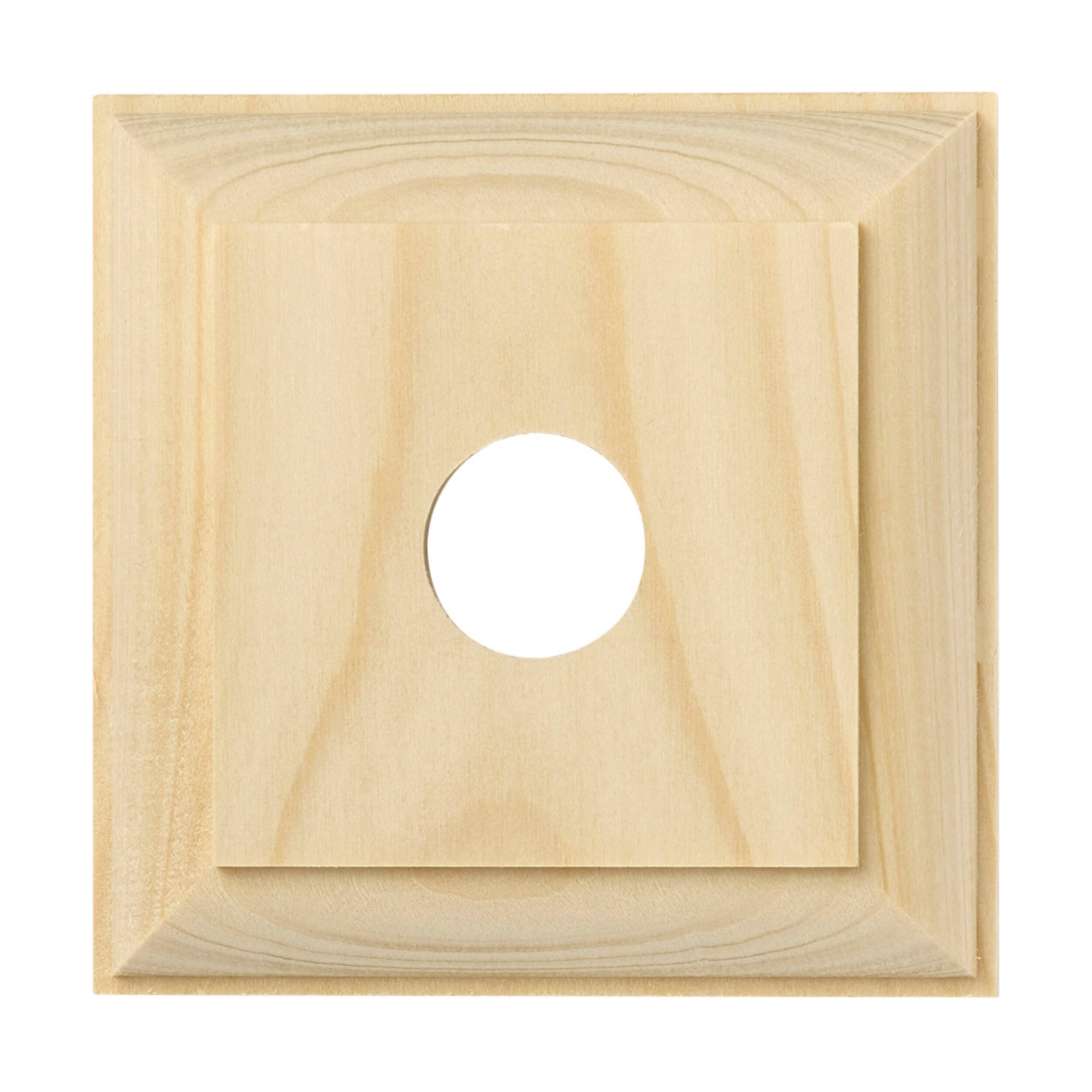 5441 Switch Socket Block Traditional Single Pine H90xW90mm - Electrical Outlet Cover for Home & Office - Perfect for Wall Installation and Renovation Projects