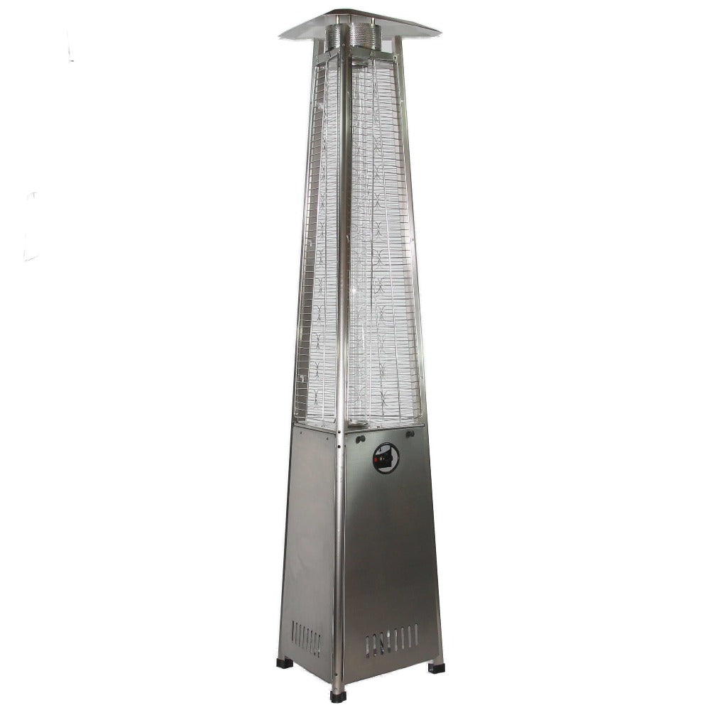 RADtec 93 Inch Tall Stainless Steel Pyramid Propane Patio Heater - Outdoor Gas Heater for Backyard, Deck, Garden & Restaurant Use (93 PYR FLM SS)