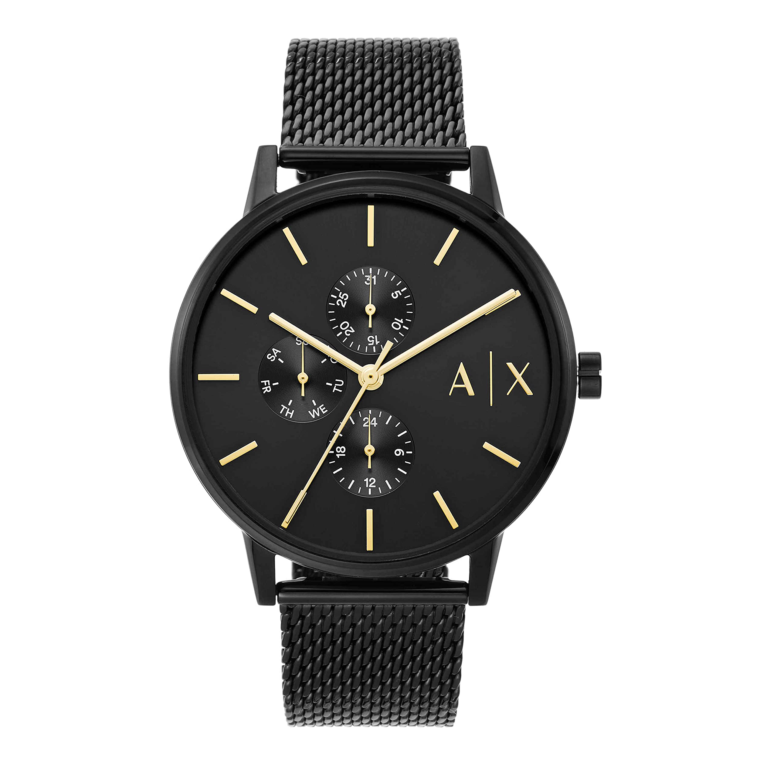 Armani Exchange Men's Analog Watch with Three-Hand Display - Stainless Steel or Leather Band - Water Resistant Dress Watch for Business & Casual Wear